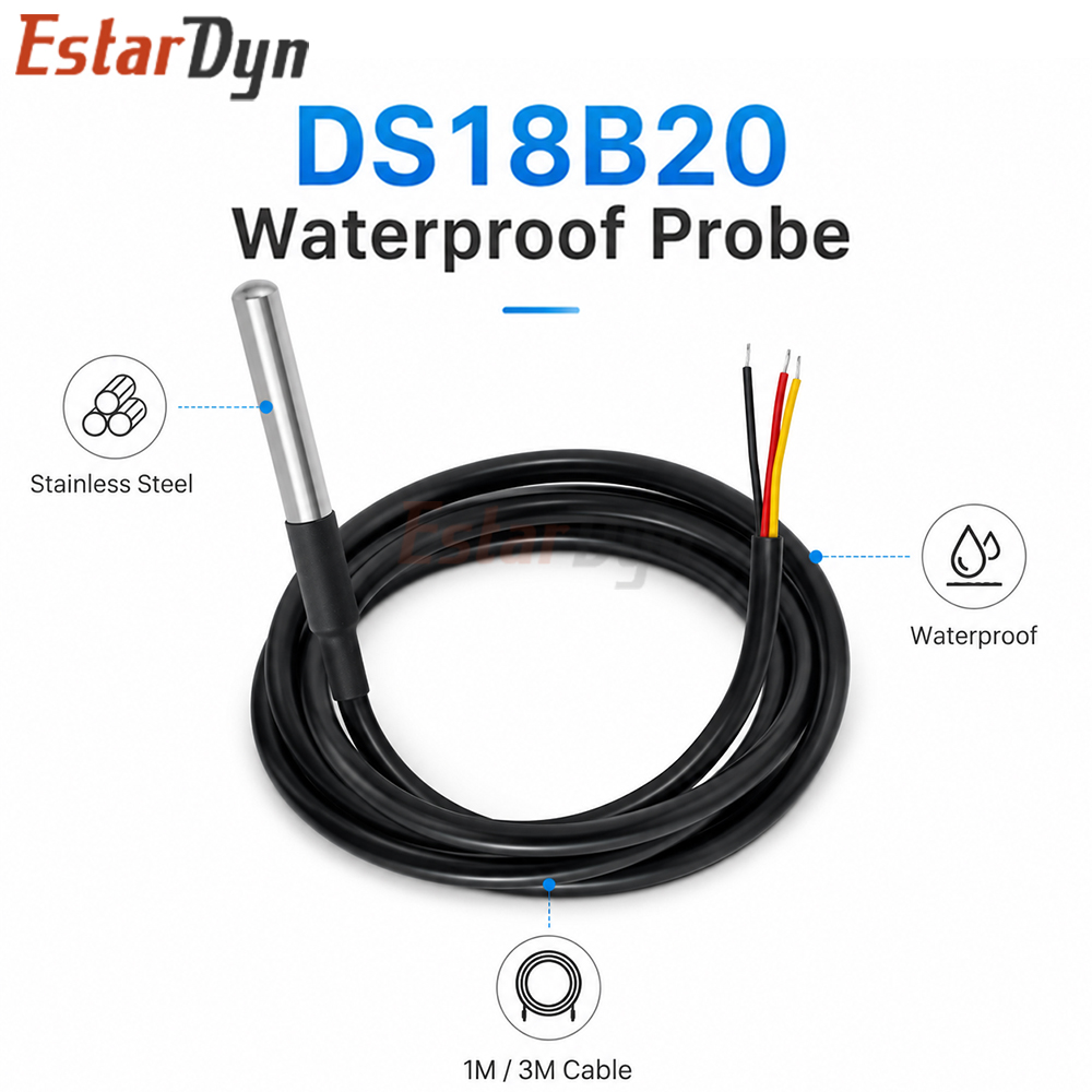 Ds18B20 Temperature Sensor - Водонепроницаемый цифровой датчик температуры Estardyn DS18B20